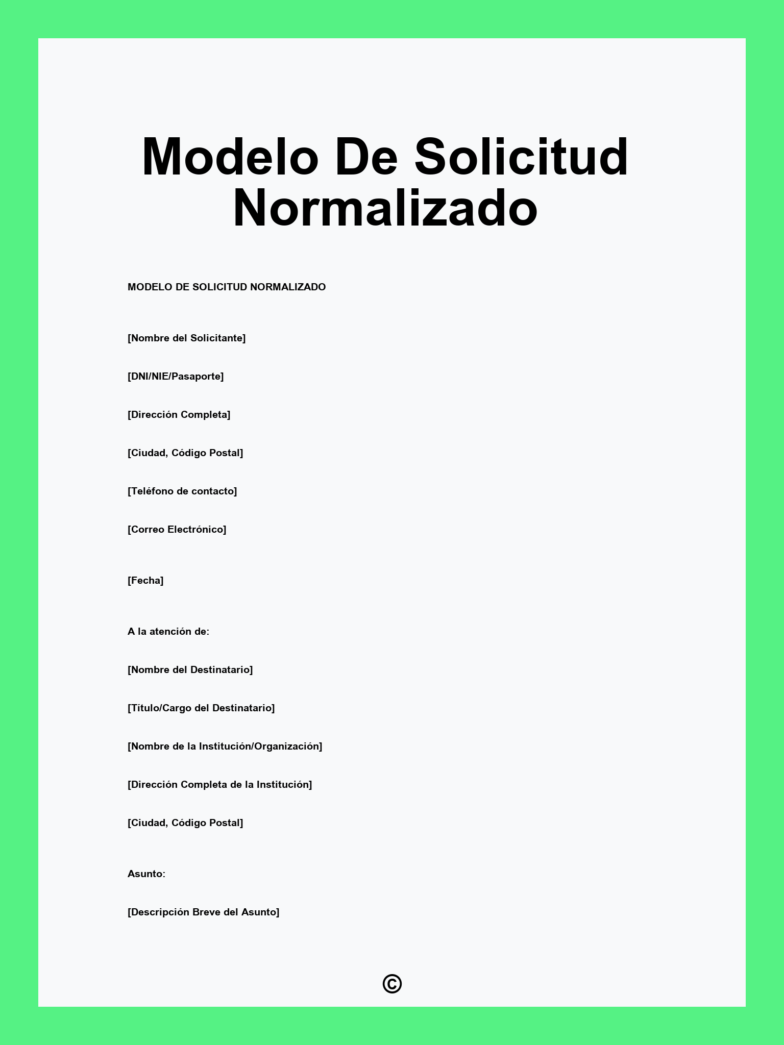 Modelo De Solicitud Normalizado