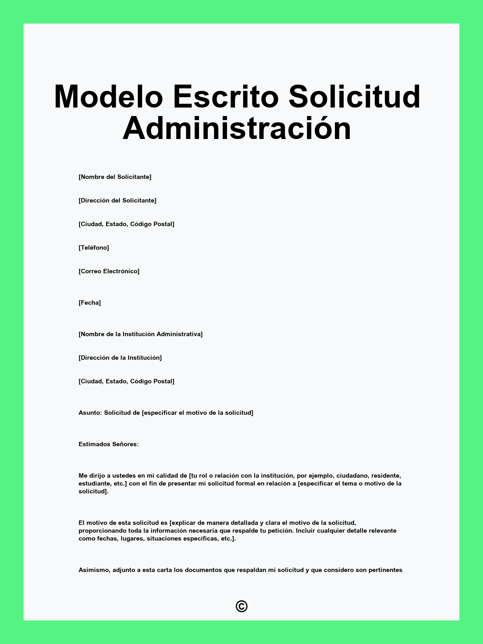 Modelo Escrito Solicitud Administración