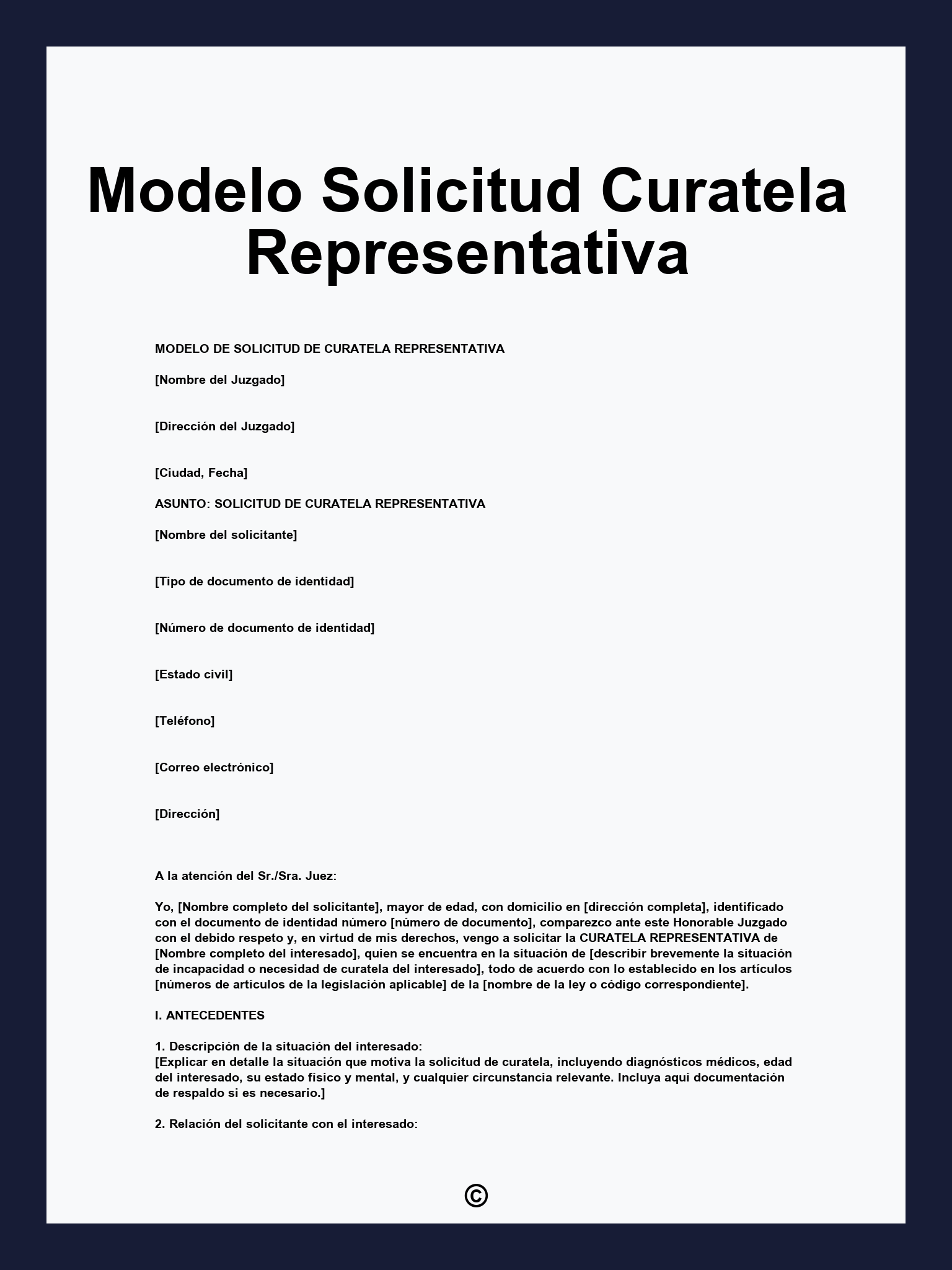 Modelo Solicitud Curatela Representativa