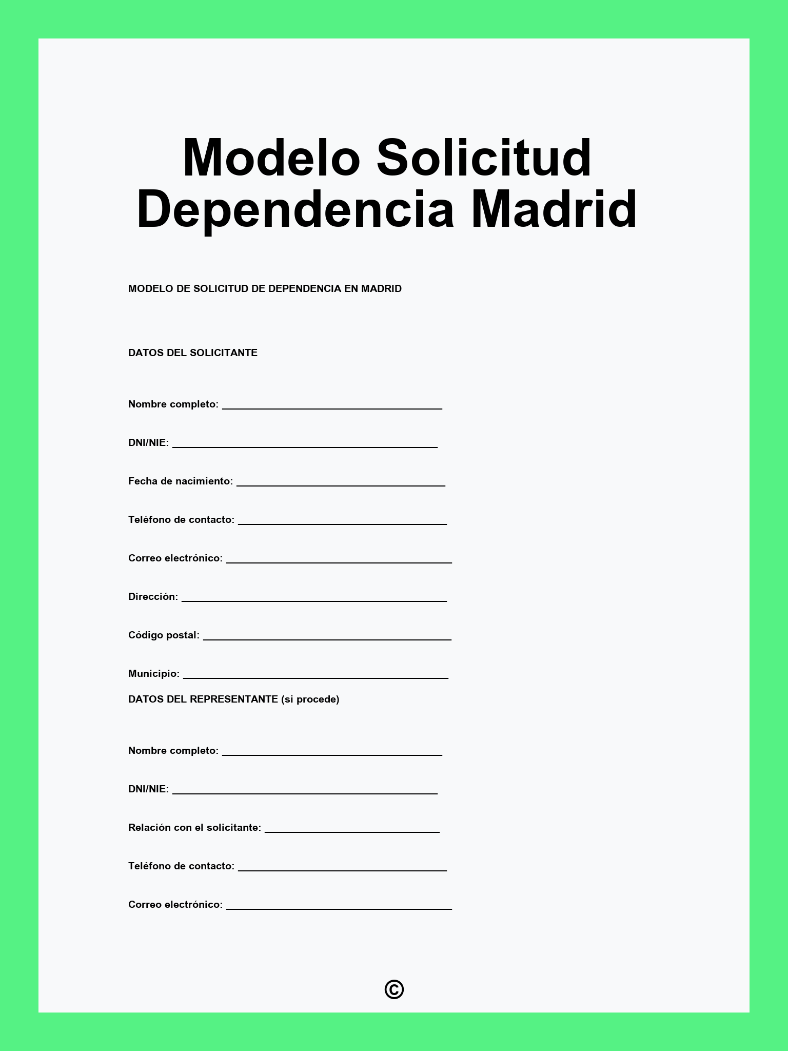 Modelo Solicitud Dependencia Madrid