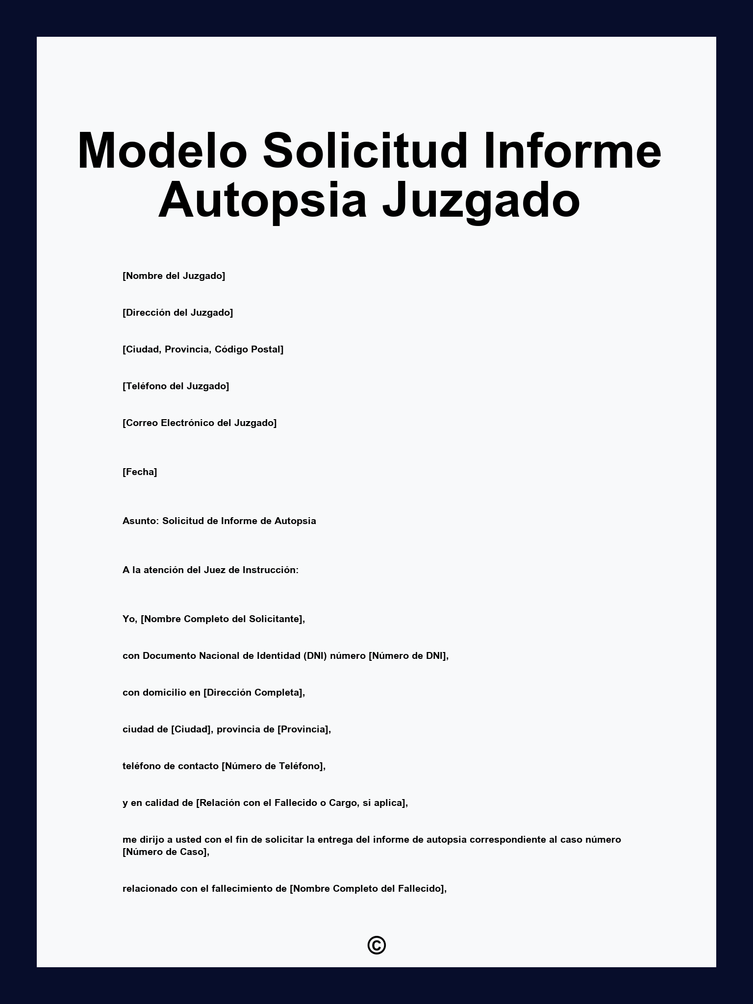 Modelo Solicitud Informe Autopsia Juzgado
