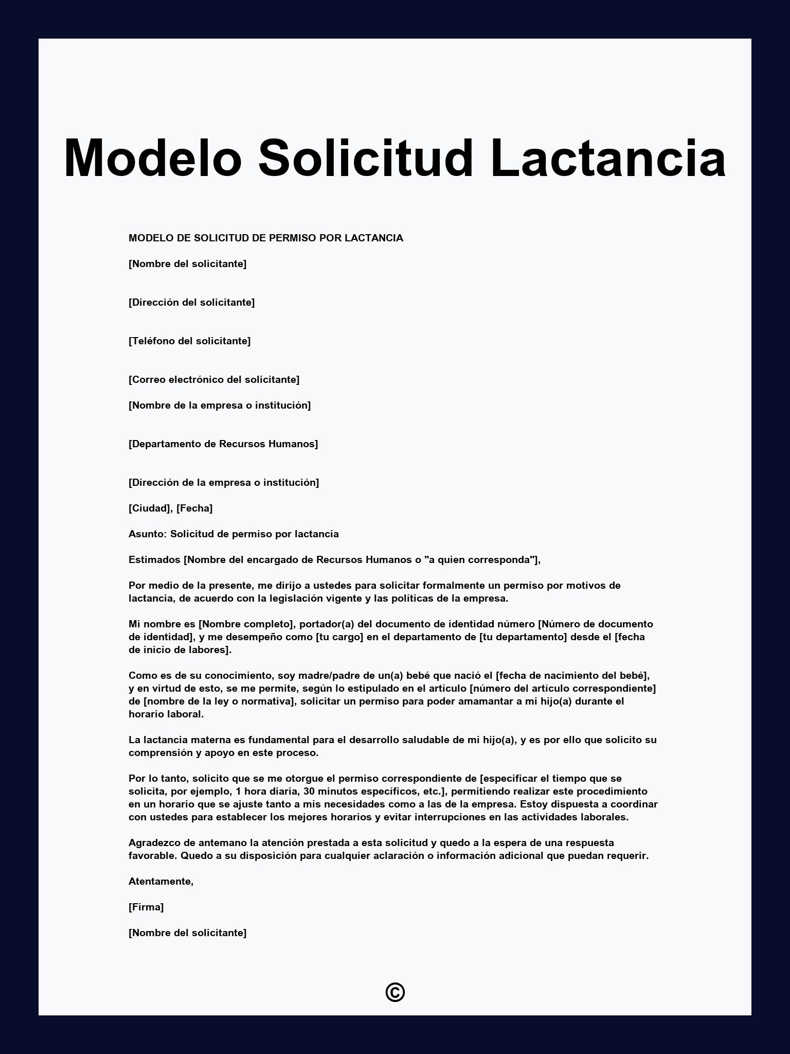 Modelo Solicitud Lactancia