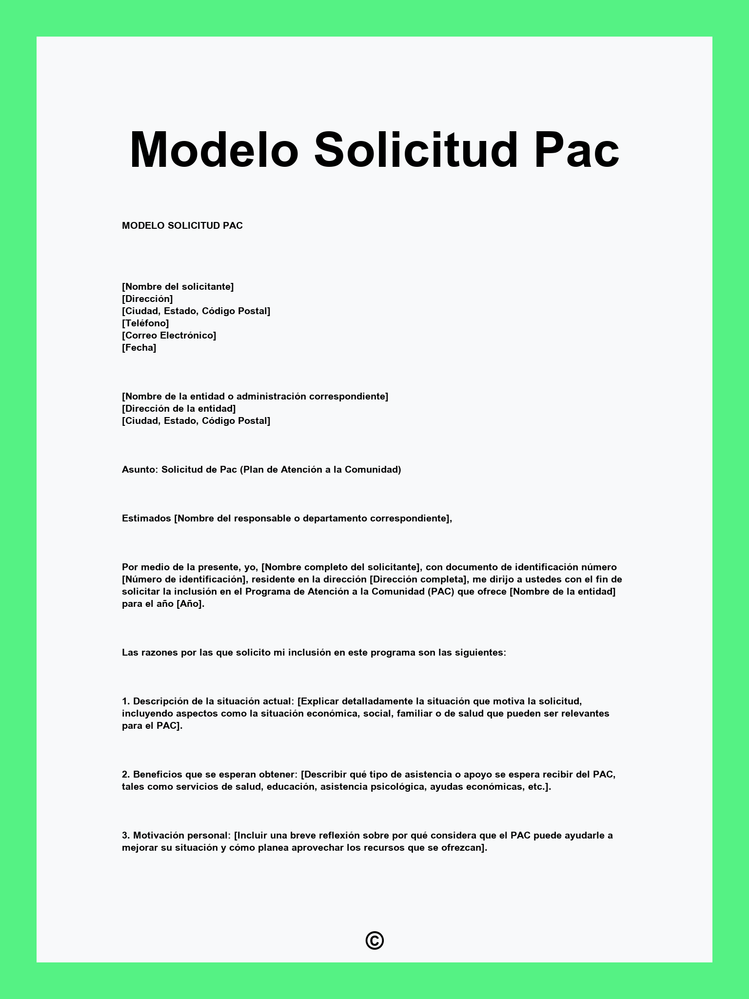 Modelo Solicitud Pac