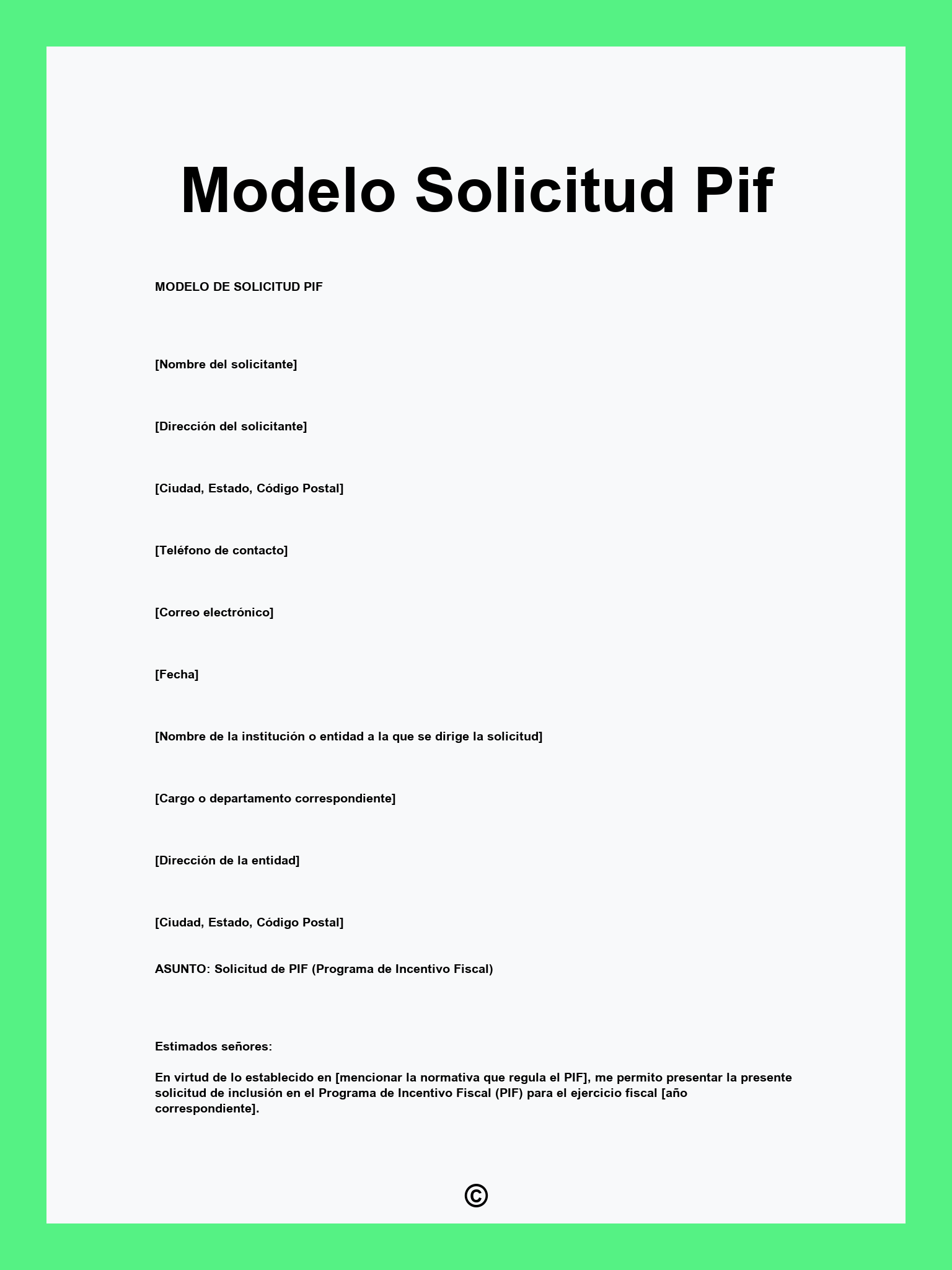 Modelo Solicitud Pif