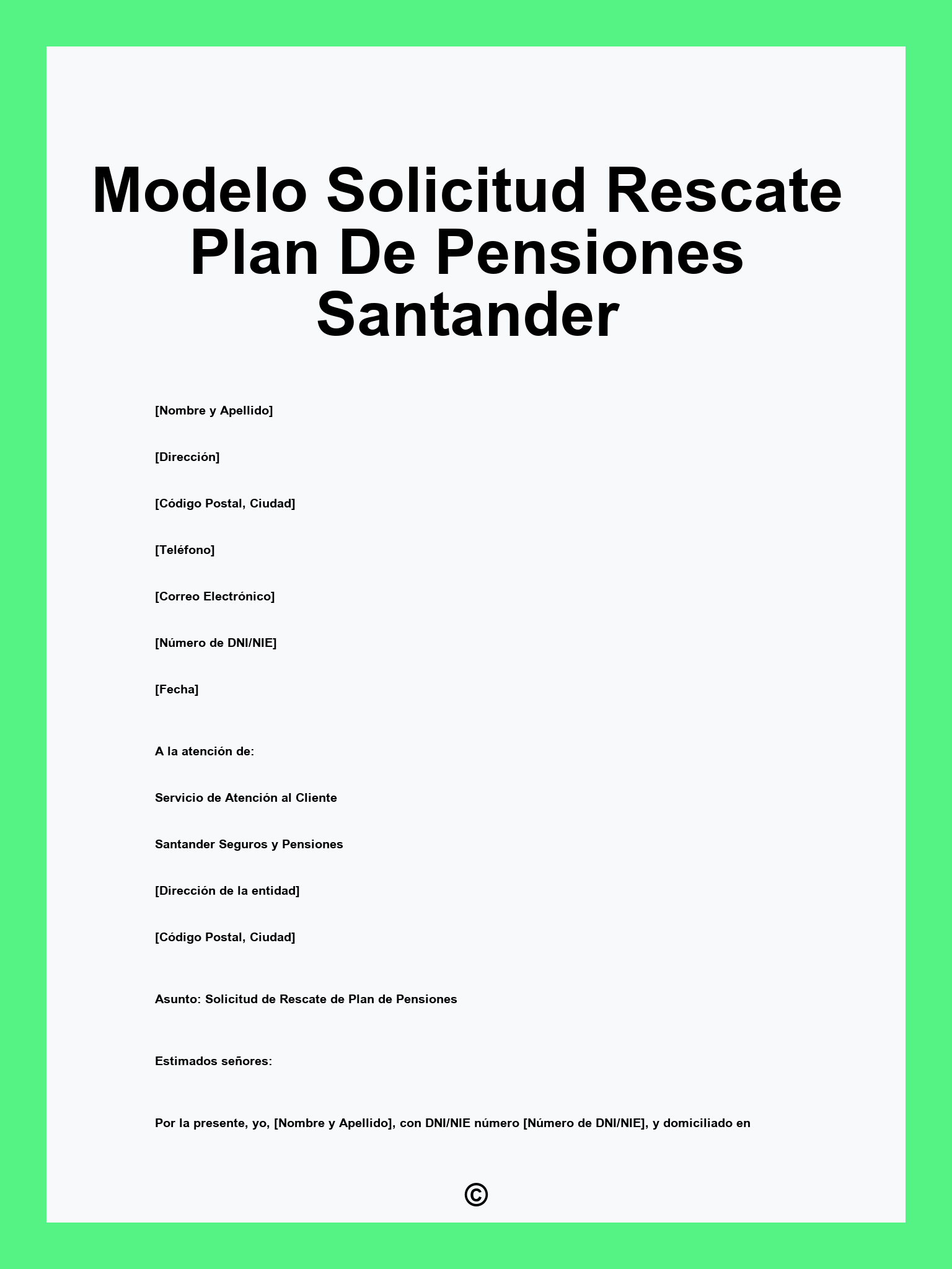 Modelo Solicitud Rescate Plan De Pensiones Santander