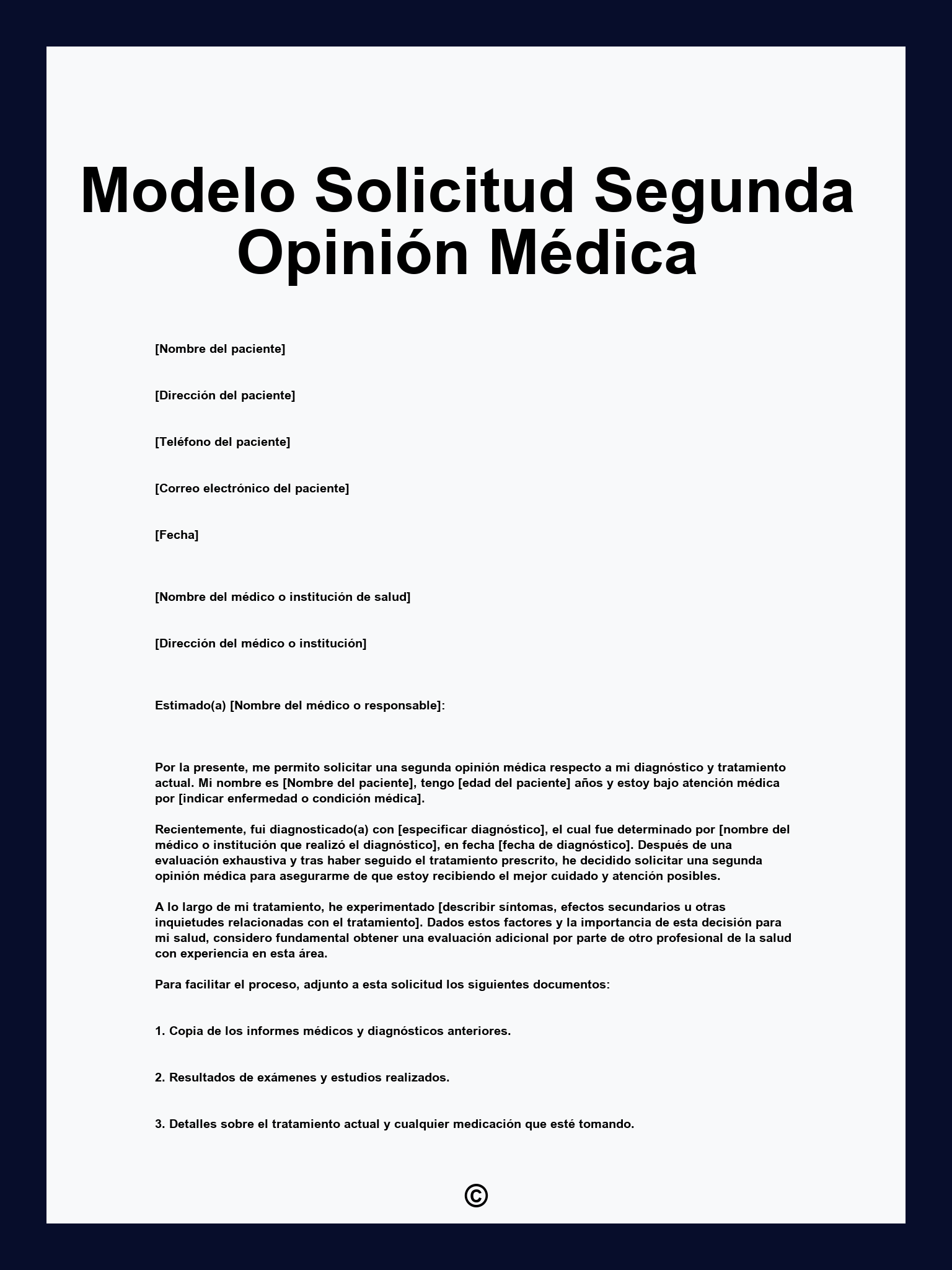 Modelo Solicitud Segunda Opinión Médica