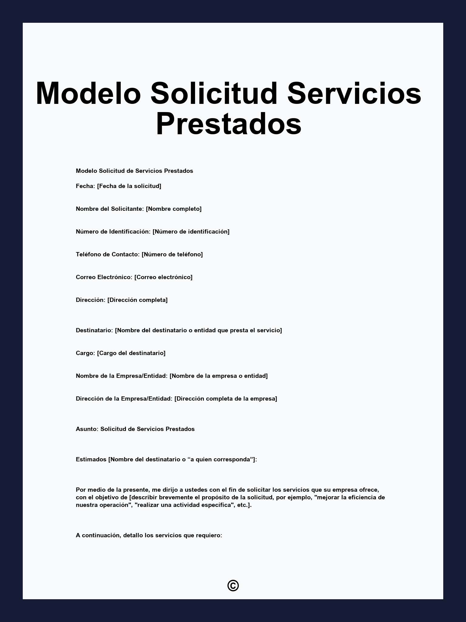 Modelo Solicitud Servicios Prestados
